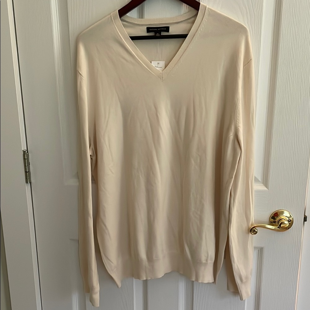 Banana Republic Cream V-Neck Sweater